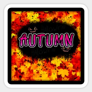 Autumn Leaves Halloween Sticker